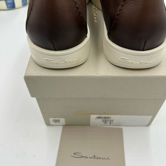 Men\'s Santoni dread  Leather loafers size 8.5 US made in Italy main image 9